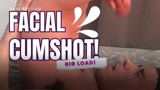 German Twink Self-Facial: Massive Messy Load all over my Face!
