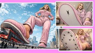 Waking Up to Tiny People Under My Pink Fuzzy Slippers ? Giantess Morning Crush