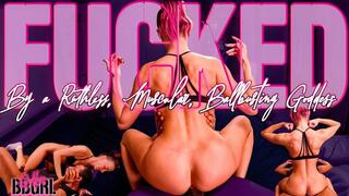 Hot Pink Flexing Femdom pt 3 Finale - Muscular Goddess Flexes and Musclefucks Slave to Ruined Orgasm with Brutal Knee Strikes