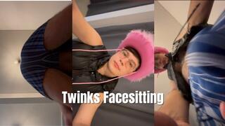 Twink Facesitting you with his buttocks and plays with you in his underwear