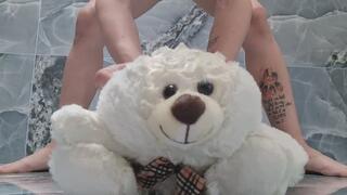 Teddy Bear Pee Play & Chair Humiliation Session (POV Fetish Scene)