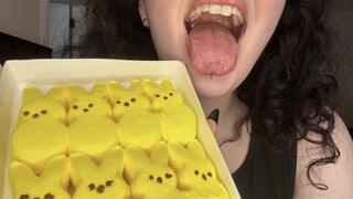Giant Transforms Her Friends Into Peeps and Demolishes Them