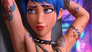 sexy animated hairy armpit tattooed alt bitch shows us her hair filled bushy armpits and poses for us