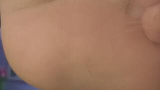 Under desk POV - worship my sweaty after work toes