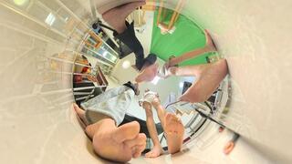 8K VR 360 ANNA YIDE LELE MARTINA stinky feet POV mocking and insulting dwarfs