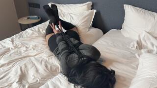 MarleneBound Frustrated in Hogtie Predicament