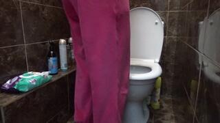 sit on the toilet with relief m