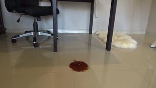 spilled glue underfoot