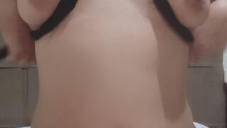 Bondage girl ties herself up tightly alone for the first time.