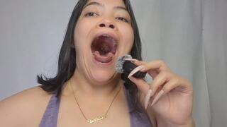 Exposure with throat and uvula noise