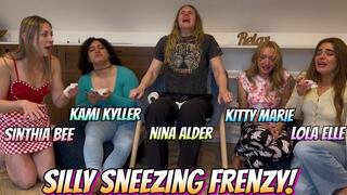 Sinthia Bee, Kami Kyller, Nina Alder, Kitty Marie & Lola Elle In A Silly Sneezing Frenzy!