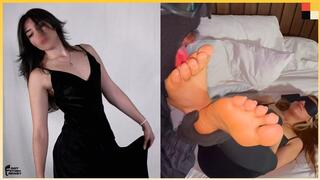 Hot Hostess Has Her Feet Worshipped For The Very First Time