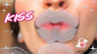 Creamy silver melting kiss close up