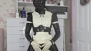 Latex Sissy Maid Loralei Starts Her New Job!
