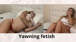Yawning fetish - Yawning watching TV