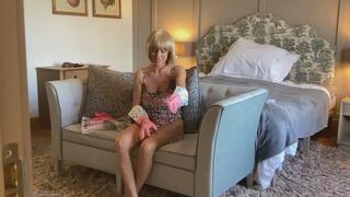 Rubber gloves and dildo fuck