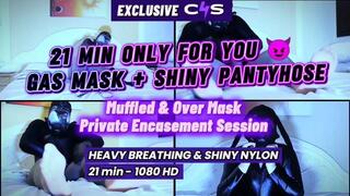 Gas Mask & Pantyhose Encasement: Muffled Breathing, Shiny Nylon Tease & Sensual Masturbation (21 Min HD)