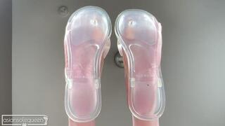 Clear Sandals Tease and Bare Soles Humiliation