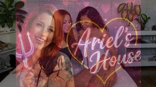 Redhead and new brunette kissing passionately Clip 1 by Ariel and Natty CAM FULL HD