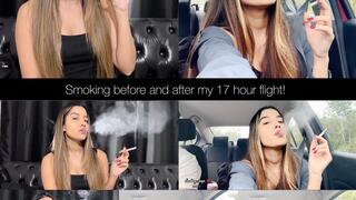 Smoking before going to the airport and hotboxing the car after 17 hours without smoking! Abstinence challenge!