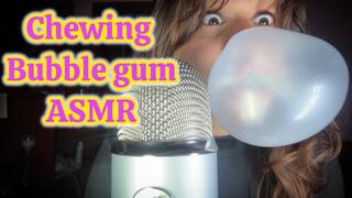 Chewing bubble gum ASMR