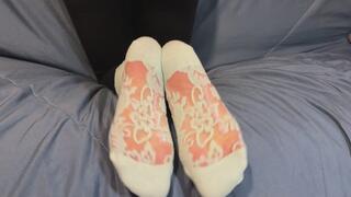 Blue Floral Sock Tease And Soles
