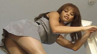 Mason Marconi LEG SHOW Model Super Shiny Victoria Secrets Nude Glossy & White Pantyhose Tease Full Scene Vintage Video! Don't Miss her on Your Screen!