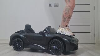 Sneaker Fetish Girl POV – Bouncing, Jumping & Walking on BMW i8 Hood and Car Body