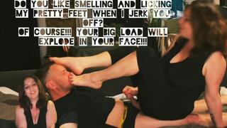 Tu aimes sentir et lécher mes pieds pendant que je te branle? Bien sûr !!ta charge va t'exploser a la geule!!!