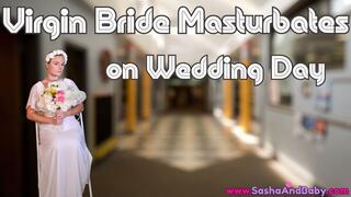 Virgin Bride Masturbates at the Wedding - Special Day turns into Massive orgasms with pink nipple clamps - Bridal Gown - Dildo Fucking