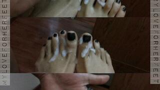 A Much Younger Loren Love: Vol 5 - Loren Love Takes A Cum Load on Her Cute Toes and Short Black Nails