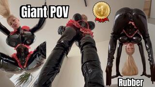 GIANT RUBBER Dom Facesitting & licking & spitting play POV - Slavena