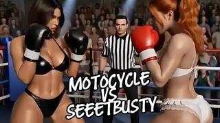 MOTOCYCLE VS SWEET BUSTY.