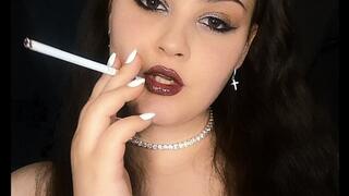 Elegant Chain Smoking, Glossy Lipstick