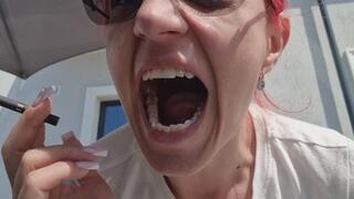 Smoking Close-Up POV – Teeth & Mouth Detail Aesthetic Shot