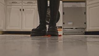 Princess crush food with her Dr Martens Audrick