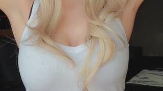 Blond Goddess shows her hot wet armpits