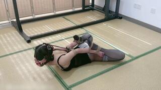 HH107-Asian girl's extreme bondage, gag and gag on horse harness, vibrating orgasm