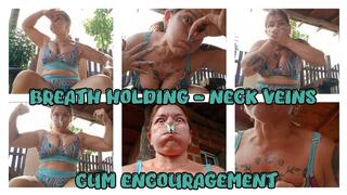 BREATH HOLDING - NECK VEINS - CUM ENCOURAGEMENT