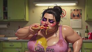 Horny Pregnant BBW Smoking & Pissing - Massive Belly Pee on Floor