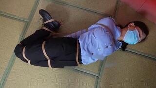 xr240-The female police officer was bound in hogtied bondage then struggled ceaselessly.