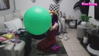 Blowing up big balloons