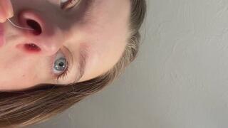 Close up slow build spray sneezes