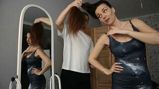 He pull the hair tie off my ponytail AVI