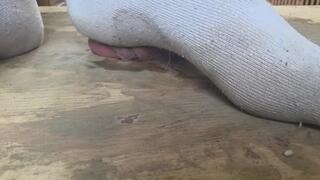 trample cock in white socks