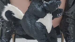 Strict Leather Woman Humiliates Plushie – Pee Accident & Submission Control