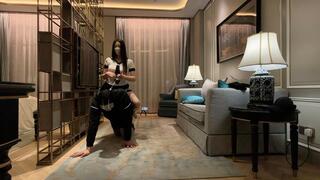 Queen sailor uniform master not only trains piggyback, but also likes to ride on ponyboy while crawling ponyplay #CH059