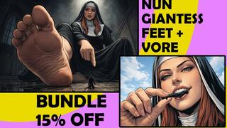 Fiery Red-Haired Giantess Nun Bundle - AI Vore Devouring Tiny Sinners & Holy Barefoot Crush Domination | 15% OFF Giantess Fantasy