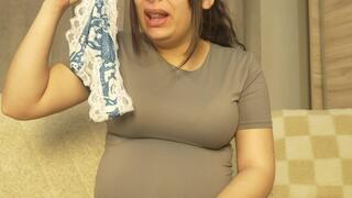 I smell my stinky panties and then they make me sneeze because they stink, but in the end I like the smell, so I masturbate and put the panties on my ass so they smell even more, then I show them my big tits.