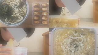 [Hearty] Udon Poured Generously into a Container!